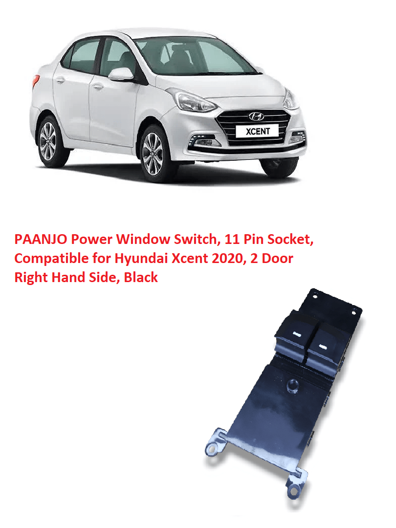 Power Window Switch, 11-Pin Socket, 2-Door Compatible with Hyundai i10 Grand, Right Hand Side - Image 3