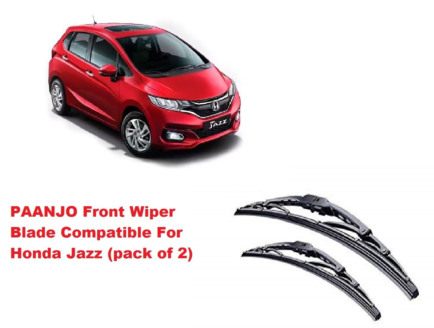 Paanjo Front Wiper Blade Compatible with Honda Jazz (pack of 2) - Image 3