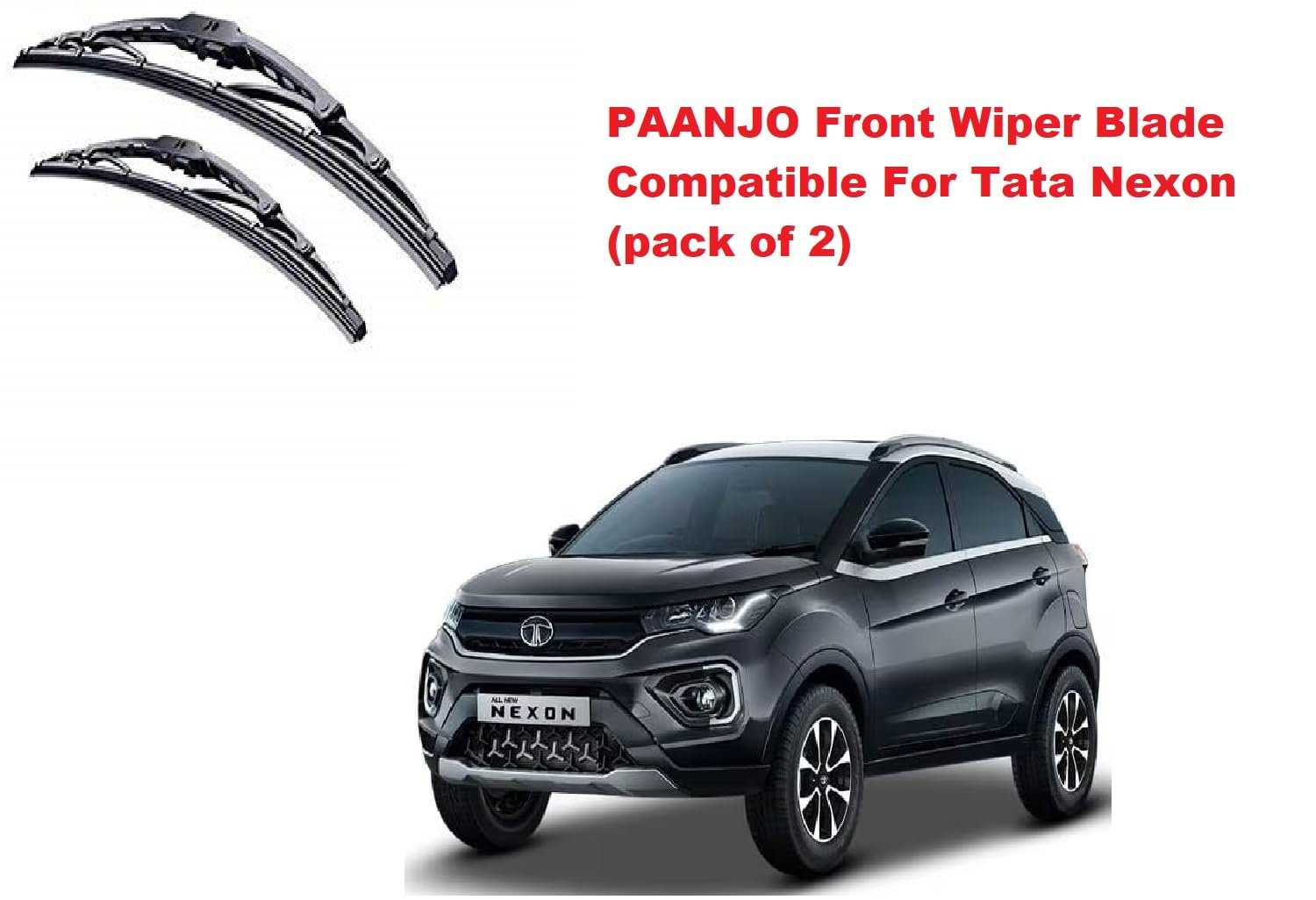 Paanjo Front Wiper Blade Compatible with Tata Nexon (pack of 2) - Image 2