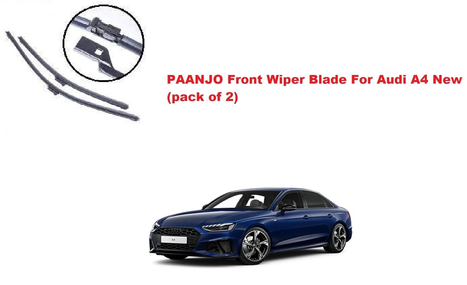 Paanjo Front Wiper Blade For Audi A4 New (pack of 2) - Image 3